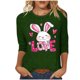 thumbnail image 1 of Camisetas Casuales de las Mujeres Impresas 3/4 Manga Cuello Redondo Blusa, Moda Ligera Superior para el Hogar Y el Uso Diario, Cómoda Imitación de la Tela Del Estante, 1 of 6