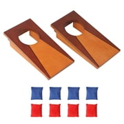 GSE Games & Sports Expert Mini Solid Wood Portable Tabletop Cornhole Toss Game Set with 8 Bean Bags for Tailgate Parties or Gatherings