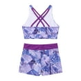 thumbnail image 5 of iEFiEL Kids Big Little Girls Floral Pattern Printed Swimwear Two Piece Tankini Set Bathing Suit Purple 6, 5 of 7