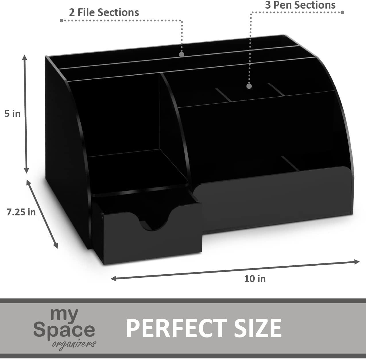 Black Desk Organizer Acrylic For Home Office Supplies And Accessories