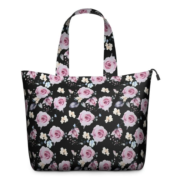 Pioneer Flower Floral Print Pattern Travel Tote Bags for Women Carry On,Large Weekender Bags for Women Travel,Multi Functional Duffle Bag for Work,Shopping,Sports