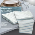 thumbnail image 3 of HEIRLOOM COMFORT Turquiose Blue Stripe Kitchen Towels, 5 Pack, 100% Cotton, Super Absorbent and Quick Dry, Classic Striped Towel Set, Durable Dish Cloths for Kitchen Use, Cleaning & Drying Dishes, 3 of 7