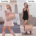 thumbnail image 6 of Large Capacity Tote Bag,Pioneer Flower Floral Print Pattern Handbag Fashion Luxury Tote Bag,15.7"x13"x 5.1" Inches,Laptop Compatible, 6 of 6