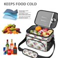 thumbnail image 5 of Lunch Box Pioneer Flower Floral Print Pattern Insulated Lunch Bag for Women Men,Medium Leakproof Lunchbox Cooler Bag Adjustable Strap,10 X 6.7 X 8 Inches, 5 of 6