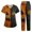 Orange, variant on LNZGNM Halloween Womens Scrubs Set Short Sleeve V Neck Pocket Comfortable Lightweight Breathable Stretch with Fabric and Pockets Clinic Medical Duty,Deep Red(XL)