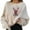 Beige F, variant on Women Sweatshirts Christmas Holiday Pullovers Fun Graphic Print Crew Neck Long Sleeve Hoodies Top
