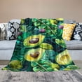 thumbnail image 2 of ARISTURING Avocado Leaves Flannel Blanket for All Seasons 60x80in, 2 of 6