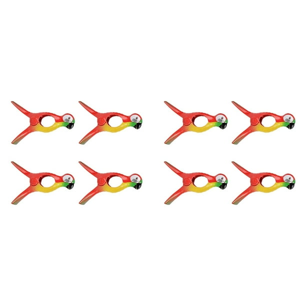 8 Pinzas para Toallas de Playa para Tumbonas, Clips de Toalla de PáJaro Loro Colgante de Ropa Grande
