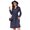 Navy, variant on Women's Plaid Tie Waist Long Sleeve Dress with 100% Polyester Fabric Front Button and Opaque Finish Perfect for Office