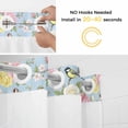thumbnail image 5 of Spring No Hook Shower Curtain with Snap in Liner Blue Traditional Flowers Birds Branches Ethnic Style Waterproof Bathroom Shower Curtain with See Through Top Window for Bathtub 72" x 78", 5 of 9