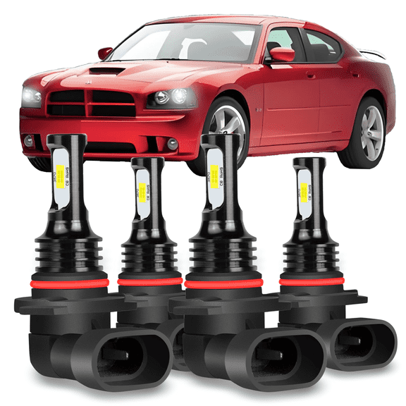 For Dodge Charger 2006-2010 Headlight Bulbs High Low Beam LED Lamp Set 4 pcs