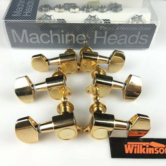 NEW wilkinson WJN-01 3R-3L Guitar Machine Heads Tuners WLS 3 3 Gold Tuning Pegs ( With packaging )