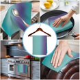 thumbnail image 3 of Teal Purple Ombre Kitchen Towels Set of 3, Water Absorbent Dish Towel, Modern Art Abstract Aesthetics Decorative Hand Towels - Quick Drying Cloth for Cooking Baking, 18x28 Inch, 3 of 8
