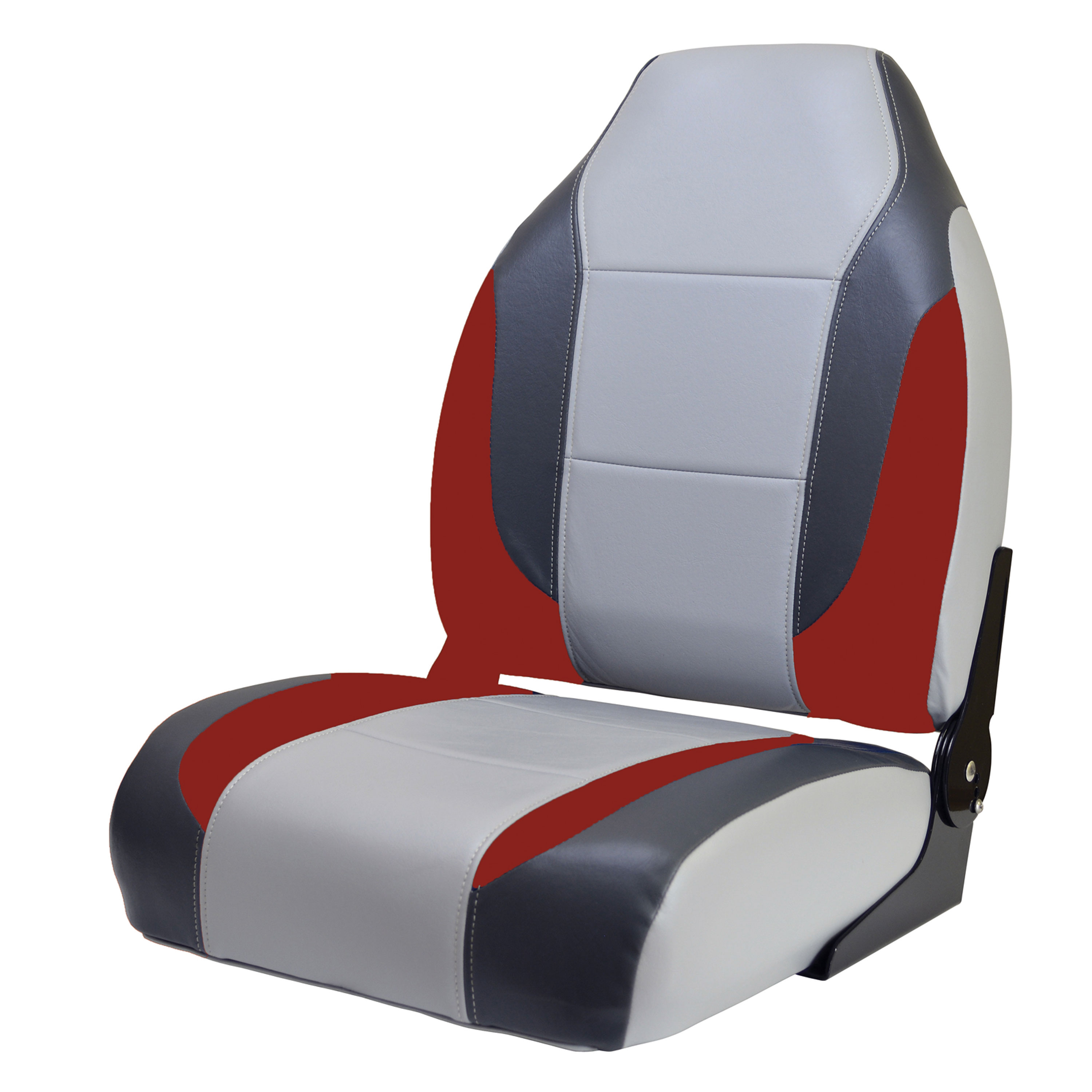 Boat Accessories & Gear Hinge Mount High Back Seats With Seat Box Charcoal and Red Boat Seating