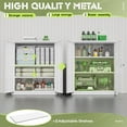 thumbnail image 3 of Crownland 36" Metal Office Storage Locking Cabinet, Lockable Garage Storage Cabinets, High Office File Cabinet with Adjustable Shelves for Garage(White), 3 of 7