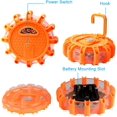 thumbnail image 5 of YVE LED Road Flares 4 Pack Roadside Safety Disc 9 Modes Battery Powered Emergency Beacon Flashing Warning Light with Magnet & Hook for Vehicles Car Traffic Construction(Battery Not Included)-0624, 5 of 5