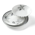 thumbnail image 3 of Oneida Sketchbook 12-Piece White & Gray Porcelain Tableware Set (Service for 4), 3 of 11
