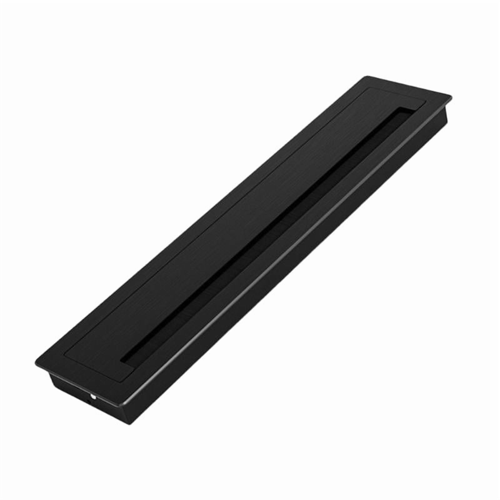 Aluminum Desk Cable Management Grommets with Brush Homes Office Cord Organizer Inserts Rectangle Cable Hole Covers