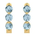 thumbnail image 3 of 14K Solid Gold Lever Back Stud Earrings for Women | 0.48 cttw Round Cut Natural Swiss Blue Topaz | Yellow Gold, 3 of 5