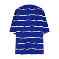 thumbnail image 6 of BiZtdJrK Womens Striped Print Cardigan 3/4 Length Sleeve Casual Summer Shrugs Soft Loungewear Open Front Cardigans Blue L, 6 of 6