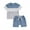 Blue, variant on Bagilaanoe 2pcs Toddler Baby Boy Shorts Set Short Sleeve Contrast Colors T Shirt Tops + Shorts 6M 12M 18M 24M 3T Kids Casual Summer Clothes
