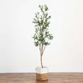 thumbnail image 4 of Nearly Natural Potted Artificial Olive Tree with Handmade Jute Planter - 7' - Green, 4 of 7