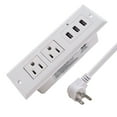 thumbnail image 1 of Desktop Power Strip Recessed Power Strip with USB Ports Flat Plug 2 Outlets 3 USB Multiple Protection Flush Mount into Cabinet Sofa Shelf for Electric Appliance Charge ETL Certified, 1 of 5