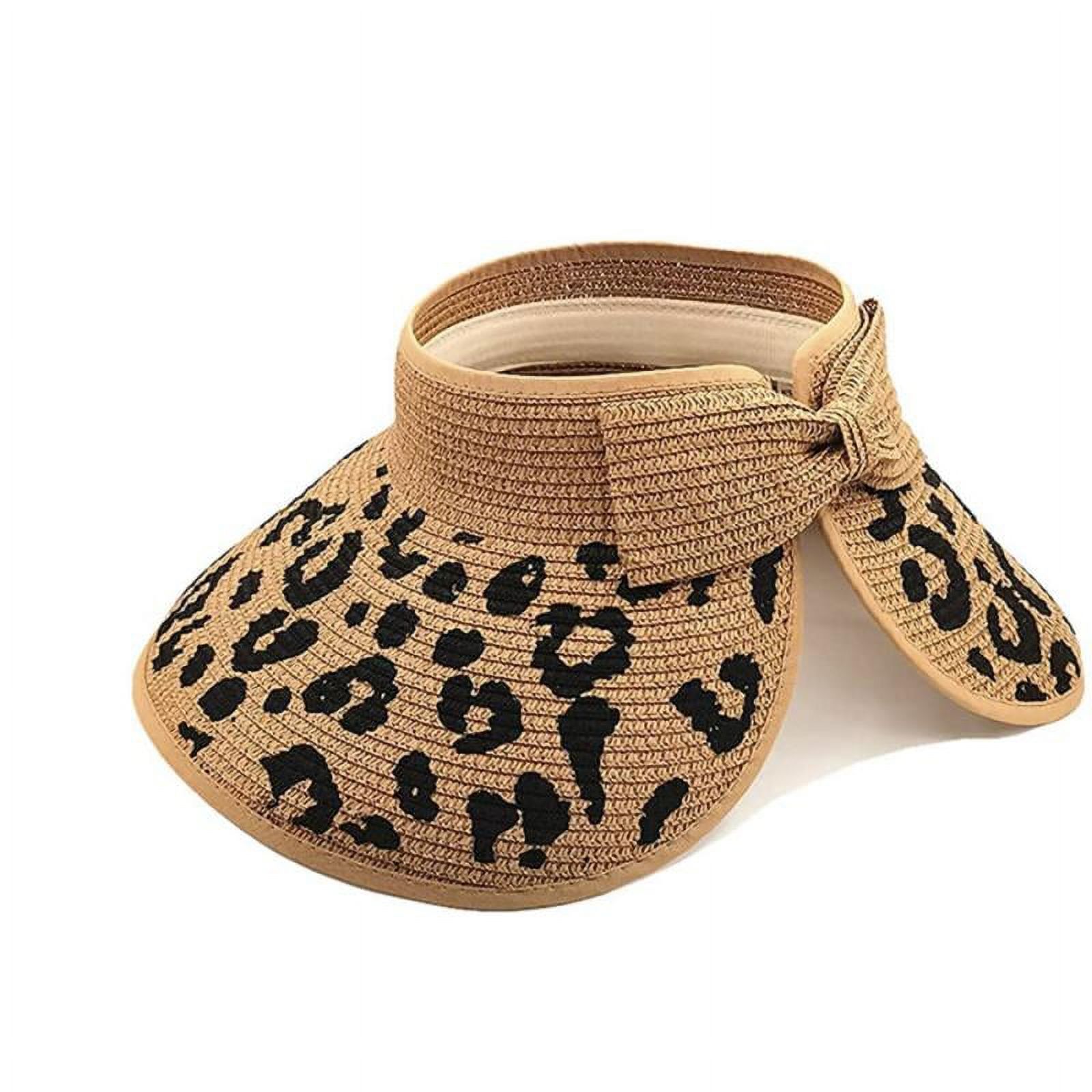 Women Sun Visors Wide Brim Foldable Ponytail Beach Hat  display picture 2