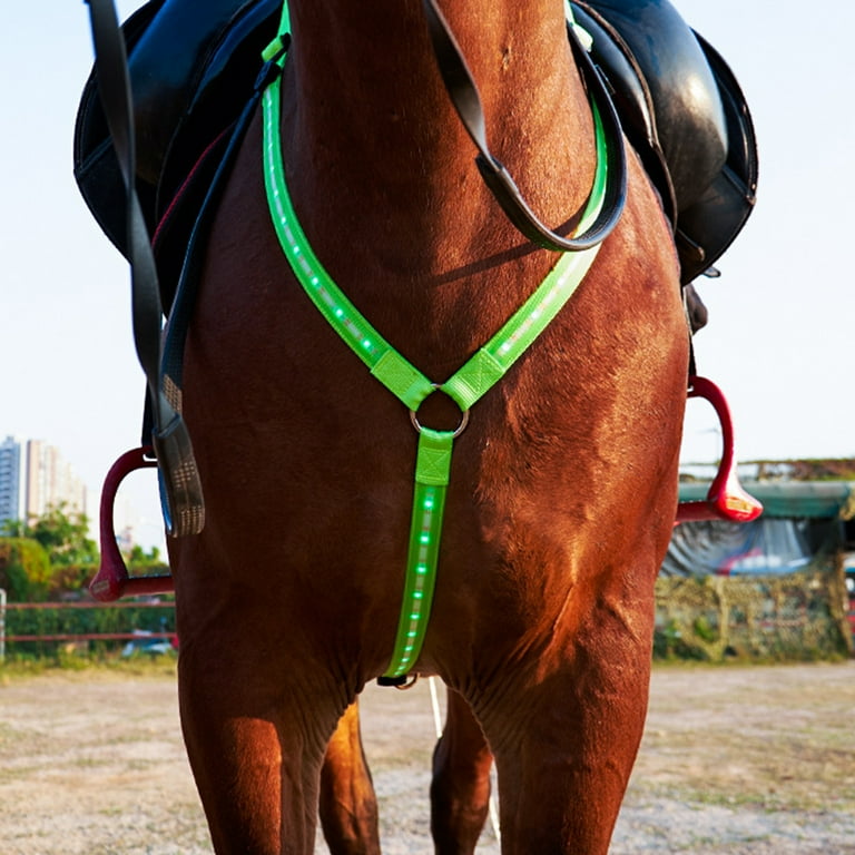 Papaba Reflective Horse Chest Belt Equestrian Strap Reflective Adjustable LED Flashing Horse Riding Belt for Outdoor