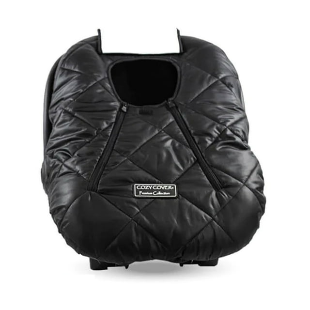 CozyBaby Premium Infant Car Seat Cover w/Dual Zippers & Elastic Edge, Black