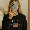 thumbnail image 2 of USA 1776 Embroidered Sweatshirt Patriotic Conservative Sweater American Flag Republican Gift Conservative Gift American Gift High Quality, 2 of 5