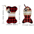 thumbnail image 2 of TETOU Pet Dog Christmas Stockings Burlap Plaid Large Dog Bone Fish Shape Red Classic Hanging Stocking Christmas Decor, 2 of 6