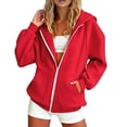 thumbnail image 2 of Hoodie for Women Zip Up Hoodies Oversized Sweatshirt Fall Fashion Outfits 2026 Casual Hooded Jackets, 2 of 4