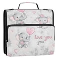 thumbnail image 5 of FORMRS Zipper Binder with Shoulder Strap 2-inch Ring 500 Sheet Capacity File Bag, Cartoon Elephant, 5 of 5