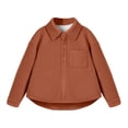 thumbnail image 7 of AHTJRT Boys Girls Corduroy Shirts Lapel Long Sleeve Tee Shirt Casual Fall Spring Button down Blouse with Pocket Relaxed Striped Knit Solid Tops Orange 8-10 Years, 7 of 7