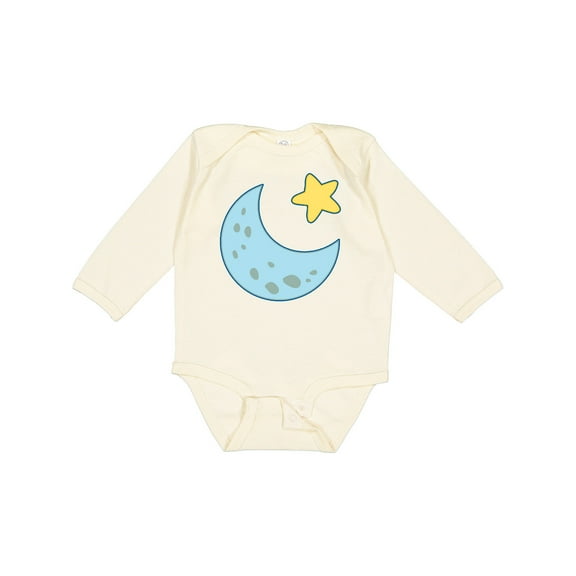 Inktastic Moon and Star Boys or Girls Long Sleeve Baby Bodysuit