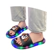 thumbnail image 2 of Womens Mens Light Up Slippers For Women, Sensor Glow Sandals Cute Cartoon Eyes, Motion Sensor LED Slides, for Adults (Black,6), 2 of 8