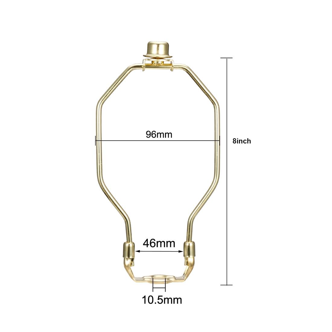 Unique Bargains Height Lamp Harp Finial Harp Holder Set Polished Brass 8", 2 Pack