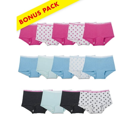 Little Girl Planter - Assorted Heather Boy Shorts, 12+2 Bonus Pack (Little & Big Girls)