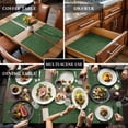 thumbnail image 4 of Table Placemats Set of 6,Farm Dark Green Burlap Linen Non-Slip Kitchen Dining Tables Place Mat,Vintage Flax Washable Table Mats for Home Dinner Holiday Party Banquet, 4 of 9