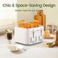 thumbnail image 3 of Topzee Toaster 4 Slice, Wide Slot for Toasting Bagel Muffin Waffle Gluten Free Breads, 7 Shade Settings, Defrost & Reheat,Dual Control Panel, Stainle, 3 of 7