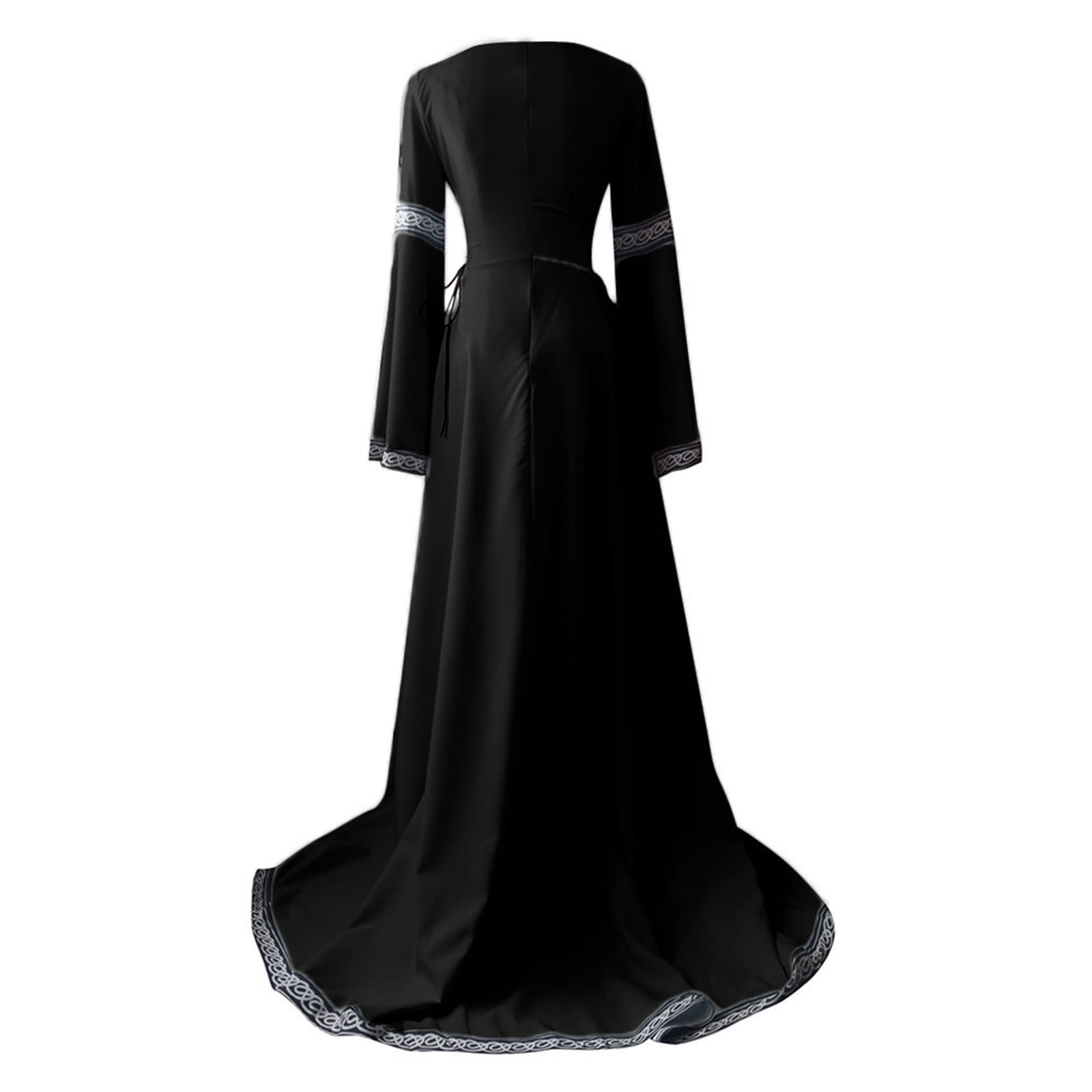 Jsaierl Renaissance Costume for Women Retro Medieval Elegant Goth Maxi Dresses Cosplay Party Steampunk Ball Gown Chemise Dress