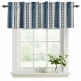thumbnail image 2 of 2 Pack Valances for Windows, Blue Geometric Window Valances for Living Room/Bedroom/Bathroom, Farmhouse Modern Stripes Light Filtering Kitchen Curtain Valance Window Treatment 54"W x18" L, 2 of 9