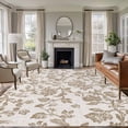 thumbnail image 2 of Farmhouse Khaki Large Area Rugs for Bedroom Living Room, Soft Non Slip Carpet Bedside Rug, Vintage Flower Leaf Botanical Plant Rectangular Floor Cover Kitchen Accent Rug 6'x9' for Dining Room/Office, 2 of 9