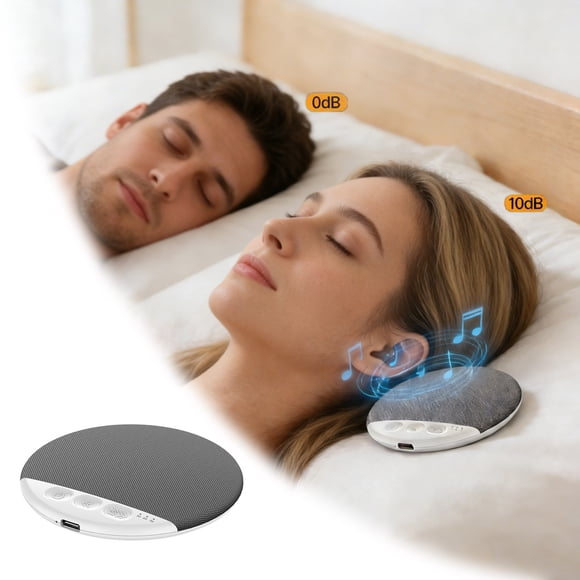 For Sleeping Mini Portable Under With White Noise Timer Wireless Sleep Aid With Stereo Private Sleep Headphones For Adult Kids (Gry)