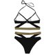 thumbnail image 4 of Gibobby Conjunto de bikini sexy Conjunto de contraste Ropa de playa Traje de baño Panel Push-Up Bikini Vendaje Traje de baño Mujeres Trajes de baño Tanki(Negro,G), 4 of 5