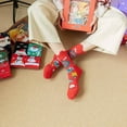 thumbnail image 6 of Bibifish Womens Christmas Socks 4 Pairs Animal Cartoon Pattern 3D Design Red Striped Socks Crew Length Daily Casual Holiday Warm Sock Sets, 6 of 6