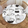 thumbnail image 2 of Drip Coffee Maker Pattern Round Fitted Tablecloths Table Covers Wipeable Waterproof Elastic for Kitchen Dinning Parties Wedding Picnic Small Fits 40-44 Inch Table Size, 2 of 5