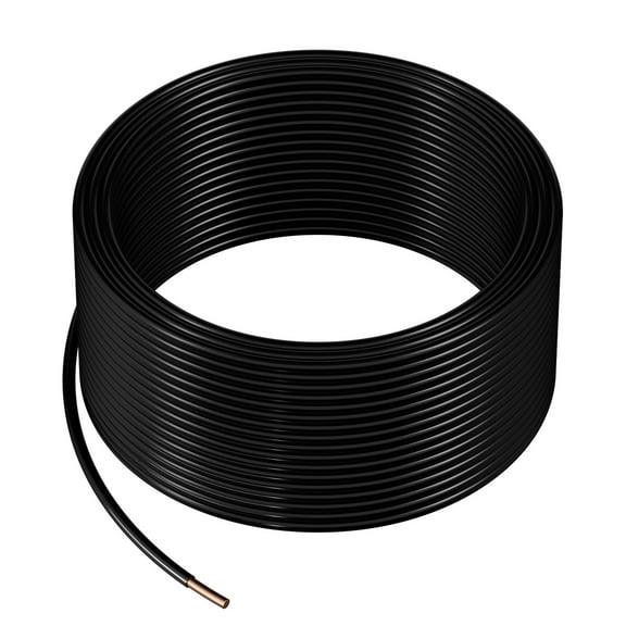 KFFKFF 12 AWG Solid THHN Wire, Pure Copper Electrical Wire with Durable Nylon Coating and PVC Insulation, Suitable for Up to 600 Volts, Ideal for Residential, Industrial, and Commercial Use, Black