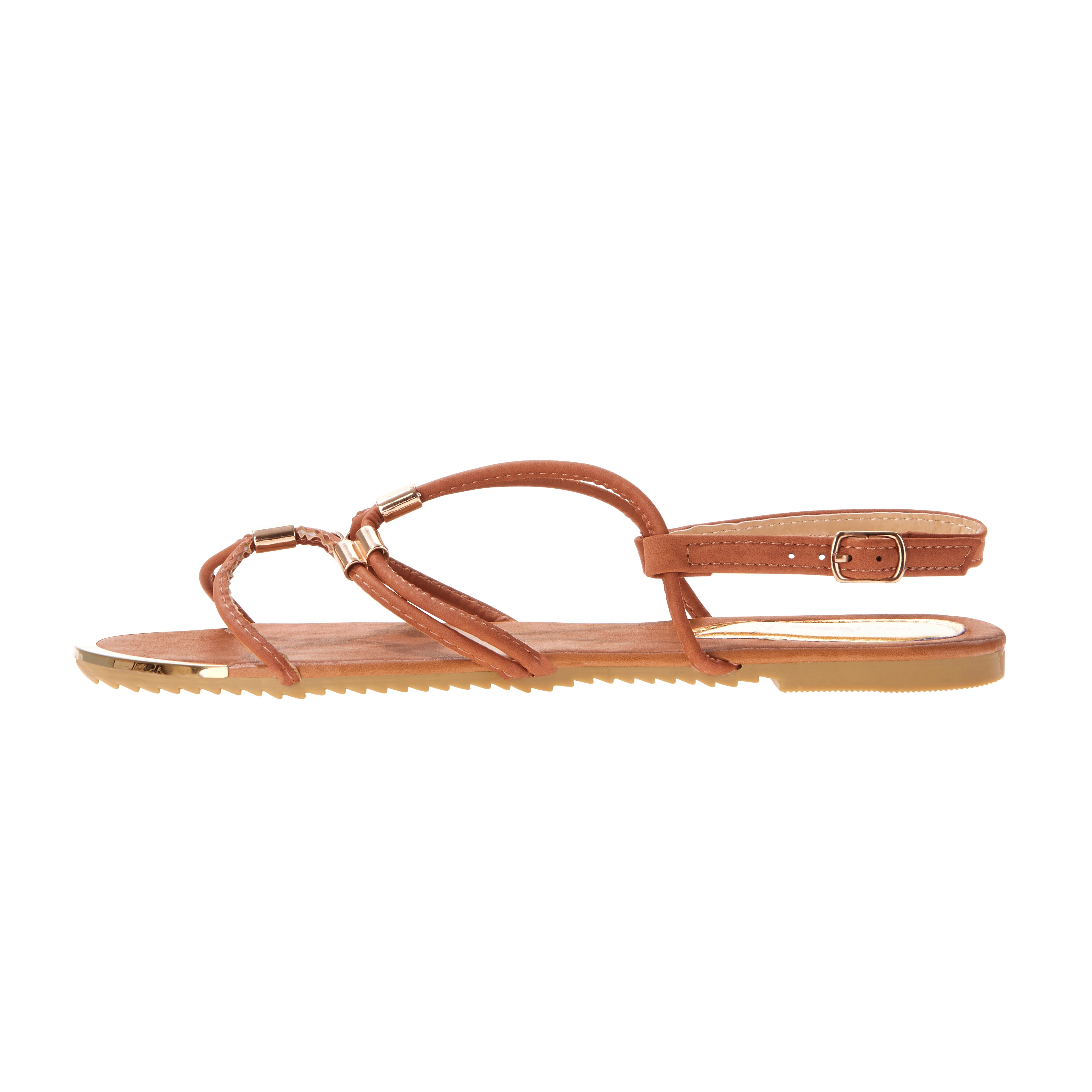 Victoria K Women's Gladiator Sandals with Gold Embellishments